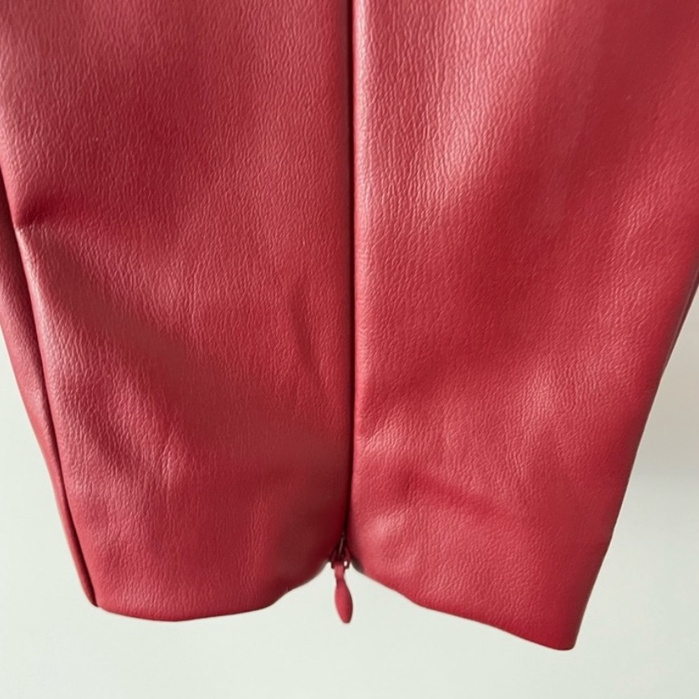 Zara pleather Maroon Pants - Picture 10 of 12